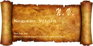 Neupauer Vitold névjegykártya